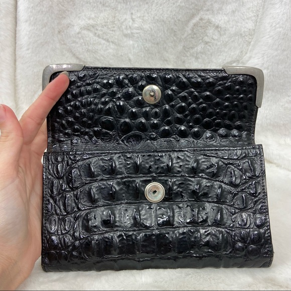 Vintage Glen Miller for Ann Turk Black Leather Croc Embossed Wallet - Picture 7 of 8